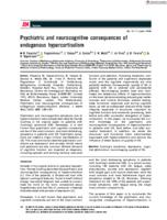 Psychiatric and neurocognitive consequences of endogenous hypercortisolism
