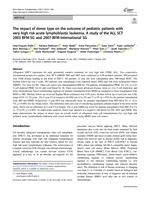 The impact of donor type on the outcome of pediatric patients with very high risk acute lymphoblastic leukemia