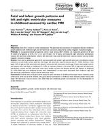 Fetal and infant growth patterns and left and right ventricular measures in childhood assessed by cardiac MRI