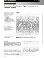 Carbamylation reduces the capacity of IgG for hexamerization and complement activation