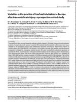 Variation in the practice of tracheal intubation in Europe after traumatic brain injury