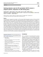 Declining detection rates for APC and biallelic MUTYH variants in polyposis patients, implications for DNA testing policy