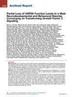 Partial loss of USP9X function leads to a male neurodevelopmental and behavioral disorder converging on transforming growth factor beta signaling