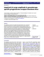 Impaired LH surge amplitude in gonadotrope-specific progesterone receptor knockout mice
