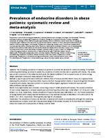 Prevalence of endocrine disorders in obese patients: systematic review and meta-analysis