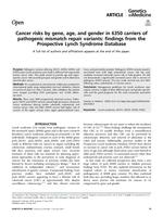 Cancer risks by gene, age, and gender in 6350 carriers of pathogenic mismatch repair variants
