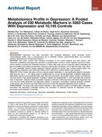 Metabolomics profile in depression