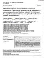 Methotrexate plus or minus cetuximab as first-line treatment in a recurrent or metastatic (R/M) squamous cell carcinoma population of the head and neck (SCCHN), unfit for cisplatin combination treatment, a phase Ib-randomized phase II study Commence
