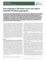 Fine-mapping of 150 breast cancer risk regions identifies 191 likely target genes