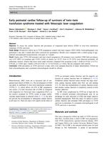 Early postnatal cardiac follow-up of survivors of twin-twin transfusion syndrome treated with fetoscopic laser coagulation