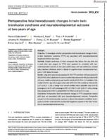 Perioperative fetal hemodynamic changes in twin-twin transfusion syndrome and neurodevelopmental outcome at two years of age