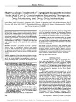 Pharmacologic treatment of transplant recipients infected with SARS-CoV-2: considerations regarding therapeutic drug monitoring and drug-drug interactions