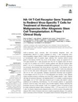 HA-1H T-cell receptor gene transfer to redirect virus-specific T cells for treatment of hematological malignancies after allogeneic stem cell transplantation