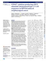 CD163(+)cytokine-producing cDC2 stimulate intratumoral type 1 T cell responses in HPV16-induced oropharyngeal cancer