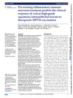 Pre-existing inflammatory immune microenvironment predicts the clinical response of vulvar high-grade squamous intraepithelial lesions to therapeutic HPV16 vaccination