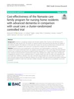 Cost-effectiveness of the Namaste care family program for nursing home residents with advanced dementia in comparison with usual care