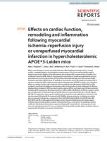 Effects on cardiac function, remodeling and inflammation following myocardial ischemia-reperfusion injury or unreperfused myocardial infarction in hypercholesterolemic APOE*3-Leiden mice