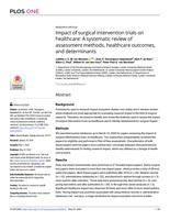 Impact of surgical intervention trials on healthcare: a systematic review of assessment methods, healthcare outcomes, and determinants