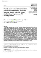 Health-care use and information needs of children with neonatal brachial plexus palsy