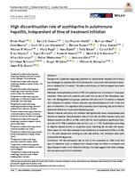 High discontinuation rate of azathioprine in autoimmune hepatitis, independent of time of treatment initiation