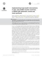 Implementing Lung health interventions in low- and middle-income countries: a FRESH AIR systematic review and meta-synthesis