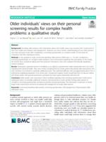 Older individuals' views on their personal screening results for complex health problems