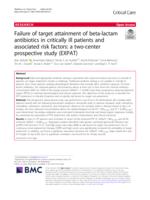 Failure of target attainment of beta-lactam antibiotics in critically ill patients and associated risk factors