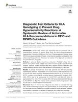 Diagnostic test criteria for HLA genotyping to prevent drug hypersensitivity reactions: a systematic review of actionable HLA recommendations in CPIC and DPWG guidelines