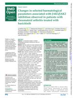 Changes in selected haematological parameters associated with JAK1/JAK2 inhibition observed in patients with rheumatoid arthritis treated with baricitinib