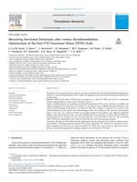 Measuring functional limitations after venous thromboembolism