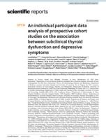 An individual participant data analysis of prospective cohort studies on the association between subclinical thyroid dysfunction and depressive symptoms