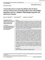 Construction and assessment of prediction rules for binary outcome in the presence of missing predictor data using multiple imputation and cross-validation