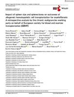 Impact of spleen size and splenectomy on outcomes of allogeneic hematopoietic cell transplantation for myelofibrosis