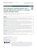 Gene expression identifies patients who develop inflammatory arthritis in a clinically suspect arthralgia cohort