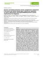 Inverse correlation between serum complement component C1q levels and whole blood type-1 interferon signature in active tuberculosis and QuantiFERON-positive uveitis