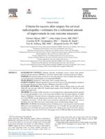 Criteria for success after surgery for cervical radiculopathy-estimates for a substantial amount of improvement in core outcome measures