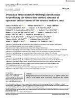 Evaluation of the modified Pittsburgh classification for predicting the disease-free survival outcome of squamous cell carcinoma of the external auditory canal