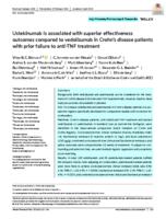 Ustekinumab is associated with superior effectiveness outcomes compared to vedolizumab in Crohn's disease patients with prior failure to anti-TNF treatment