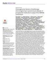 Clinicogenomic factors of biotherapy immunogenicity in autoimmune disease