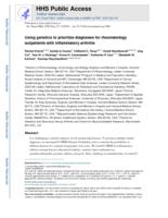 Using genetics to prioritize diagnoses for rheumatology outpatients with inflammatory arthritis