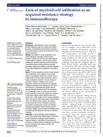 Lack of myeloid cell infiltration as an acquired resistance strategy to immunotherapy