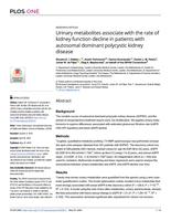 Urinary metabolites associate with the rate of kidney function decline in patients with autosomal dominant polycystic kidney disease