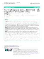 How is self-regulated learning documented in e-portfolios of trainees?
