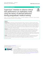 Supervisors' intention to observe clinical task performance