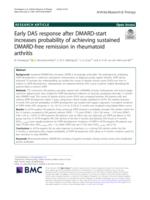 Early DAS response after DMARD-start increases probability of achieving sustained DMARD-free remission in rheumatoid arthritis