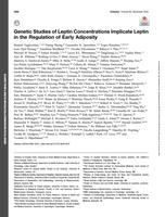 Genetic studies of leptin concentrations implicate leptin in the regulation of early adiposity