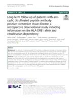 Long-term follow-up of patients with anti-cyclic citrullinated peptide antibody-positive connective tissue disease