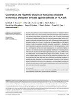 Generation and reactivity analysis of human recombinant monoclonal antibodies directed against epitopes on HLA-DR