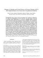 Changes in attitudes and actual practice of oxygen therapy in ICUs after implementation of a conservative oxygenation guideline