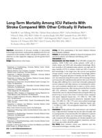 Long-term mortality among ICU patients with stroke compared with other critically ill patients